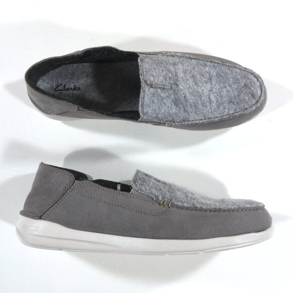 Clarks Gorwin Slip On Shoes Mens Size 12 M Gray Suede Drop in Heel main image 7